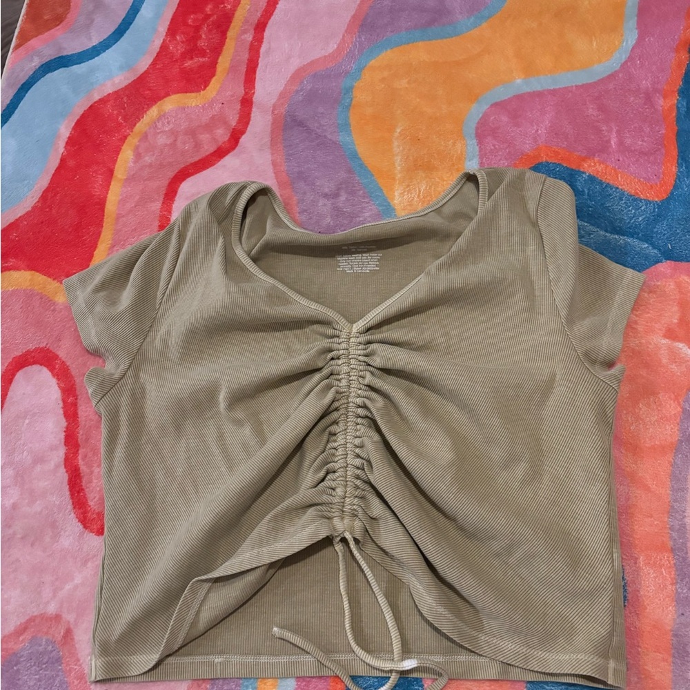 Olive Green synched Top